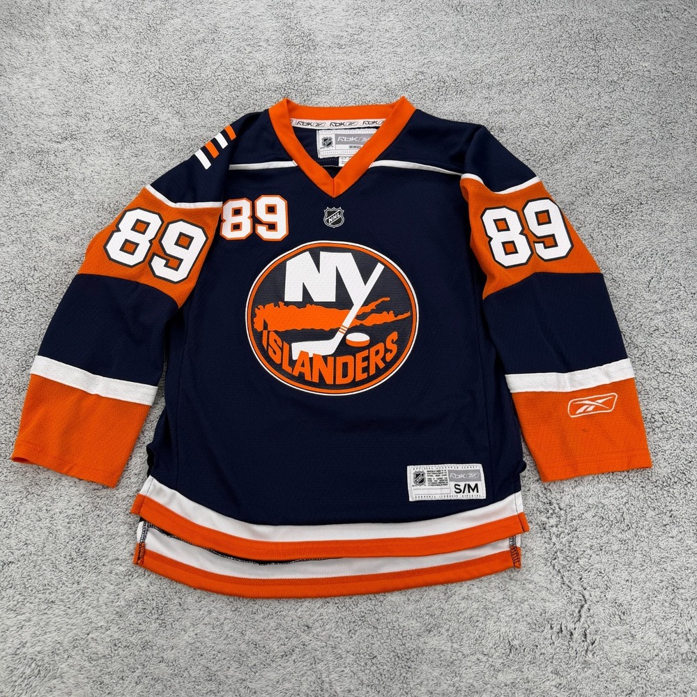 New York Islanders Jersey Youth S/M Blue Orange NHL Hockey Mike Comrie 89 Reebok
